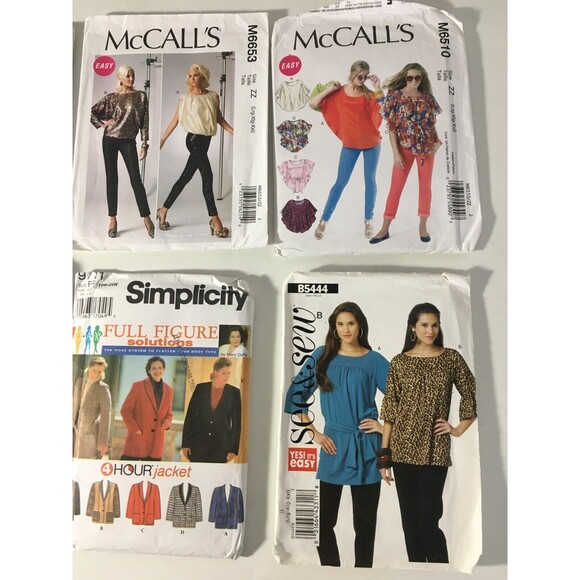 Sewing Patterns Mixed 6 Lot Womens Tops Size Lg X-Lg 2XL New Uncut A8 - Picture 3 of 5